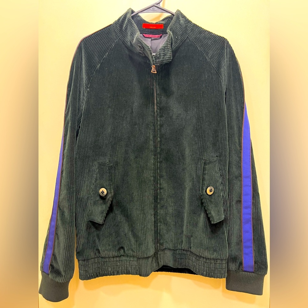 Tallia Corduroy Zip Jacket; in forest green in size small